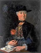 unknow artist, Damenportrat Anna Maria Holzmann in Zuger Burgertracht